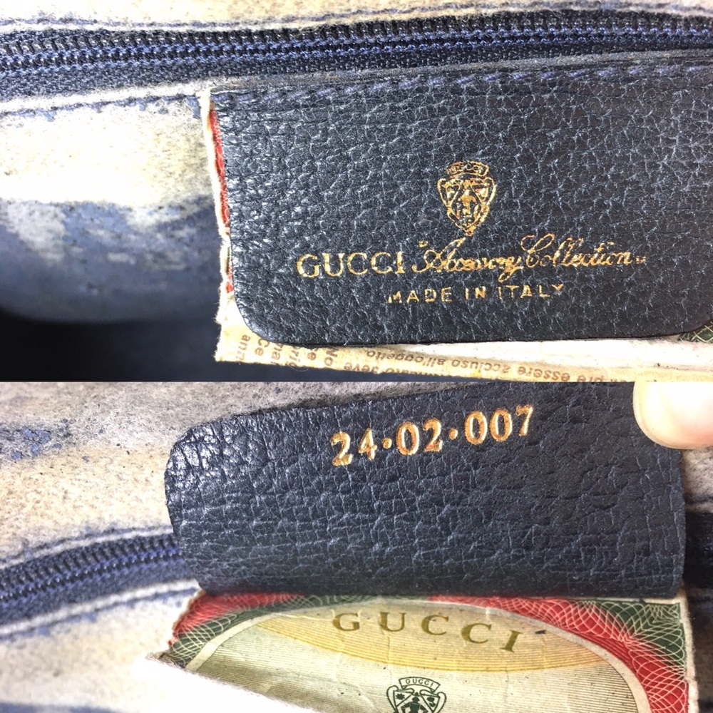 Authentic Gucci navy & grey Boston satchel bag - Picture 10 of 16
